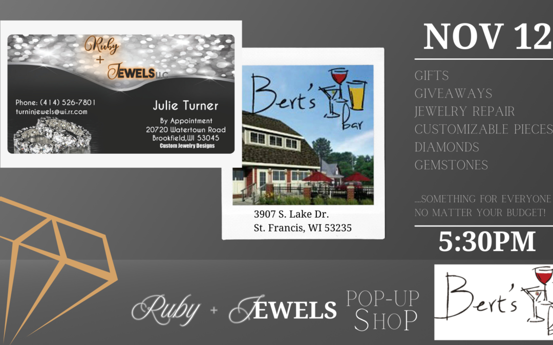 Ruby + Jewels Pop-Up Shop at Bert’s Bar