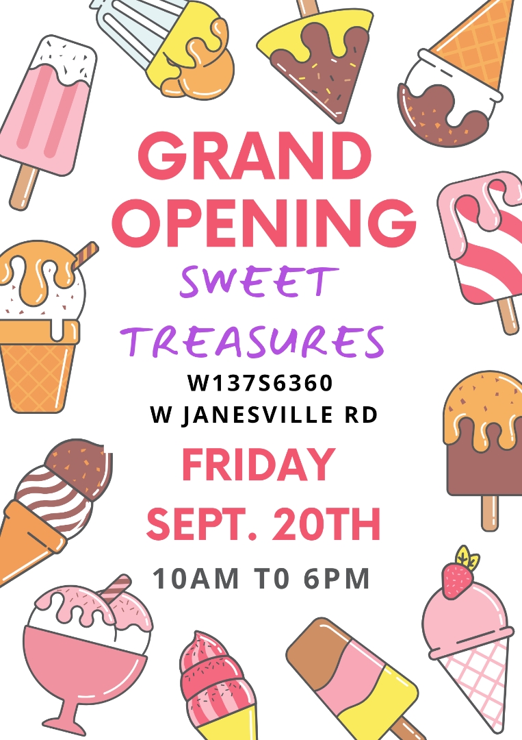 Sweet Treasures Grand Opening September 20 Muskego WI